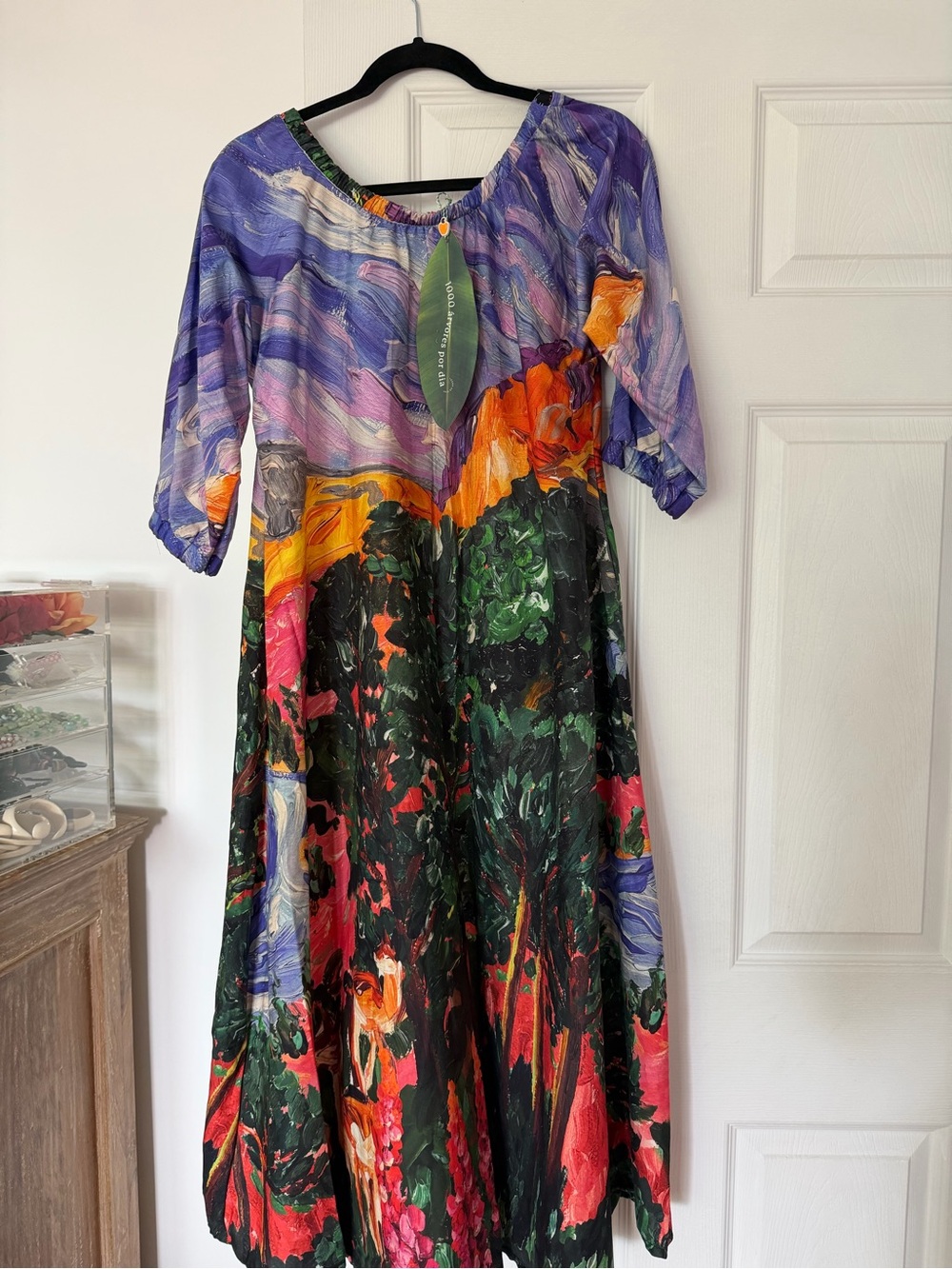 FARM Rio Multicolor Floral Maxi Dress in Purple, Green & Orange